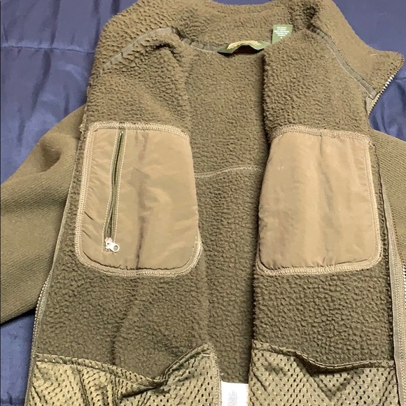 Eddie Bauer army green fleece jacket - Picture 5 of 6